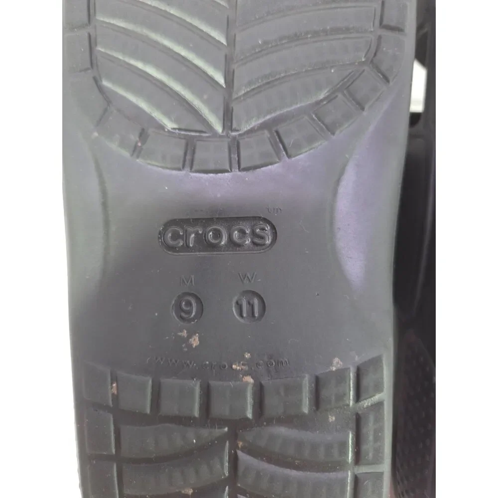 Crocs Classic Two-Strap Sandals Black Unisex M9/W11 Lightly Used